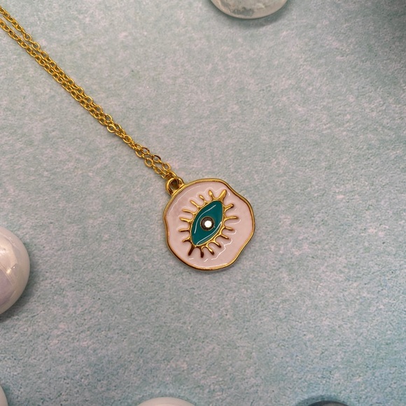 2 for$15 -Bohemian reversible pendant necklace - evil eye luck - Picture 3 of 3